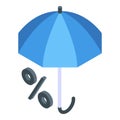 Risk percent umbrella icon isometric vector. Business chart Royalty Free Stock Photo