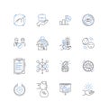 Risk planning line icons collection. Assessment, Mitigation, Management, Contingency, Analysis, Prevention, Response