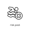 risk pool icon. Trendy modern flat linear vector risk pool icon Royalty Free Stock Photo