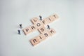 Risk, Profit and Loss Crossword Puzzle. Business concept Royalty Free Stock Photo