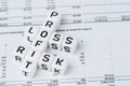 Risk, profit and loss in investment concept, small white cube block with alphabet building the crossword word mainly as Profit Royalty Free Stock Photo