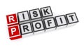 Risk profit word block on white Royalty Free Stock Photo