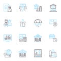 Risk protection linear icons set. Insurance, Security, Defense, Coverage, Safety, Shield, Guarantee line vector and