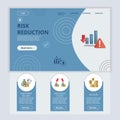 Risk reduction flat landing page website template. Investment security, investment choice, decision. Web banner with