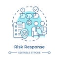Risk treatment soft blue concept icon Royalty Free Stock Photo
