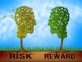 Risk Versus Reward Analysis Words Contrasts The Cost Of A Decision And The Payoff - 3d Illustration