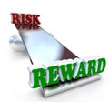 Risk Vs Reward Comparison on Balance Return on Investment Royalty Free Stock Photo