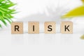 RISK word on wood blocks.