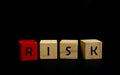 RISK word on wood cube block Royalty Free Stock Photo