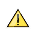 risk yellow warning sign cartoon vector illustration Royalty Free Stock Photo