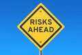 Risks Ahead road sign Royalty Free Stock Photo