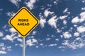 Risks ahead traffic sign Royalty Free Stock Photo