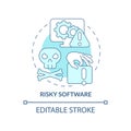 Risky software blue concept icon