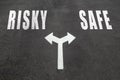 Risky vs safe choice concept Royalty Free Stock Photo