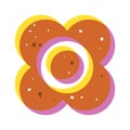 Risograph grain flower shape element Royalty Free Stock Photo