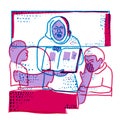 Islamic School Teacher Student Risograph