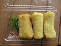 Risoles or risols are traditional Indonesian snacks which are often used as a dish for breaking the fast. Royalty Free Stock Photo