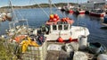 Boats at the pier in fisherman`s village, Norway Royalty Free Stock Photo