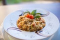 Risoto rice served tradicional in restaurant Royalty Free Stock Photo