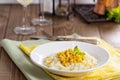 Risotto with baked corn Royalty Free Stock Photo