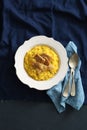 Risotto on blue background