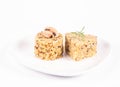 Risotto with button mushroom and bacon Royalty Free Stock Photo