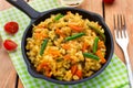 Risotto with carrots, zucchini and green beans Royalty Free Stock Photo