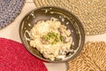 Risotto funghi is an autumnal dish, tasty and aromatic when Royalty Free Stock Photo