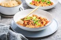 Risotto with ground beef, cabbage (sauerkraut) and rice, cabbage casserole Royalty Free Stock Photo