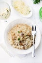 Risotto with mushrooms ceps boletus and cheese