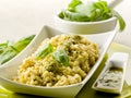 Risotto with pesto sauce