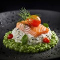 Risotto with pesto sauce and creamy stracciatella