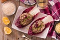 Risotto with red radicchio. Royalty Free Stock Photo