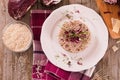 Risotto with red radicchio.