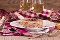 Risotto with red radicchio. Royalty Free Stock Photo