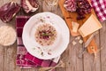 Risotto with red radicchio. Royalty Free Stock Photo