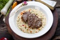 Risotto with roasted meat