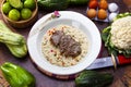Risotto with roasted meat