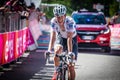 Risoul, France May 27, 2016;Bob Jungels, Etixx Quick Step Team, exhausted passes the finish line after a hard mountain stage