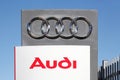 Audi logo on a wall Royalty Free Stock Photo