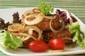 Rissole with grilled organic onion