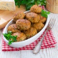 Rissole with mould cheese and parsley