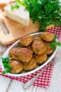 Rissole with mould cheese and parsley Royalty Free Stock Photo