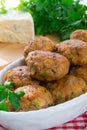 Rissole with mould cheese and parsley