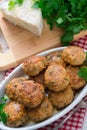 Rissole with mould cheese and parsley Royalty Free Stock Photo