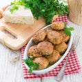 Rissole with mould cheese and parsley