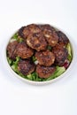 Rissole with salad on a plate Royalty Free Stock Photo