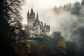 Risty Castle Shrouded In Fog Royalty Free Stock Photo