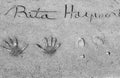 Rita Hayworth footprints Royalty Free Stock Photo