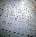 Rita Hayworth signature and hand prints Royalty Free Stock Photo